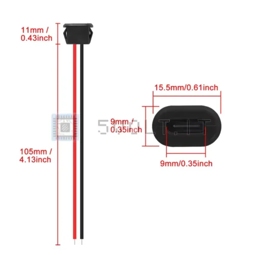3pz Connettori Prese USB Type-C Ricarica con Filo