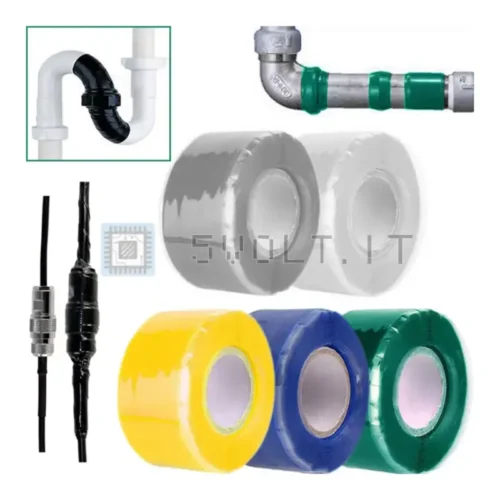 Nastro Adesivo in Silicone 1.5mt Verde Riparazione Tubi