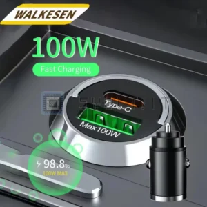 Mini Caricabatteria Auto 100W Accendisigari Type-C