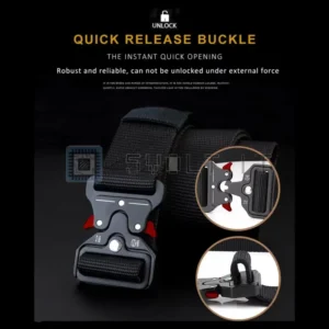 Cintura Nera tattica da Uomo Regolabile Caccia Sport