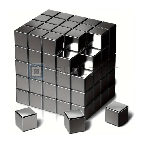 Set 20pz Magneti Neri al Neodimio 5x5x5cm Potenti