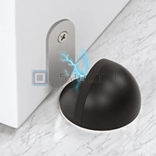 Fermaporta Magnetico in Acciaio Inox Silver in Gomma