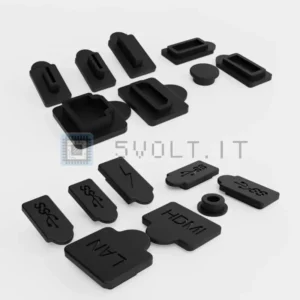 Tappi Antipolvere Neri in Silicone Porte USB per PS5