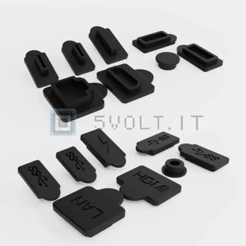 Tappi Antipolvere Neri in Silicone Porte USB per PS5
