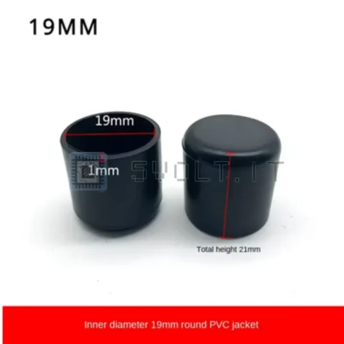 4pz Tappo per Sedie 19mm in PVC Antiscivolo Rotondo