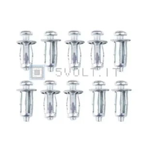 10pz Dadi Jack M5 Viti Metalliche a Petalo per Parete Cava