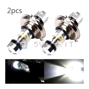 2pz Lampade LED 8000K H4 Fendinebbia DRL Bianca