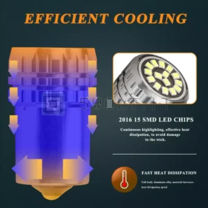 2pz Lampade LED 1157 BAY15D P21 Bianche 15SMD