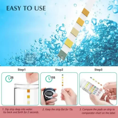 50pz Strisce Reattive Test Acqua Piscina 5in1 Cloro PH