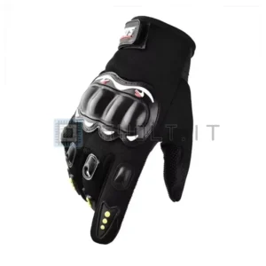 Guanti da Moto Neri Touch Screen Protezione Anticaduta