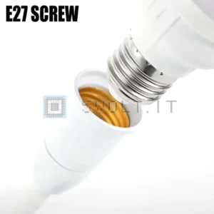 Presa E27 da Parete con Testa Rotante per Luci e LED