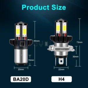 1pz Luce Faro Moto LED BA20D 4000lm 6000K 12V