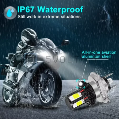 1pz Luce Faro Moto LED BA20D 4000lm 6000K 12V