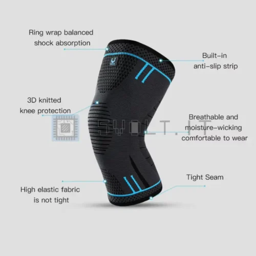 Coppia Ginocchiere Elastiche Blue TG L Traspiranti Sport