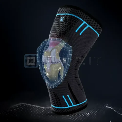 Coppia Ginocchiere Elastiche Blue TG L Traspiranti Sport