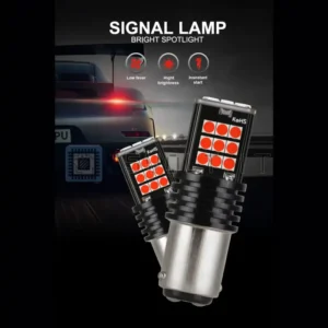 2pz Luci LED BAY15D Rosse 3030SMD P21 5W Freno