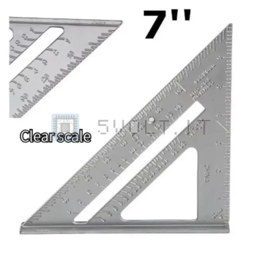 Righello Triangolare in Alluminio 7 Pollici Angolo Legno