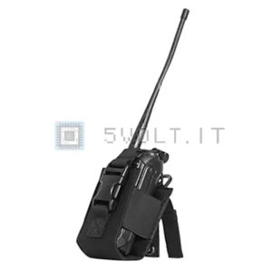Taschino Nero Radio Walkie Talkie Borsa in Nylon Caccia