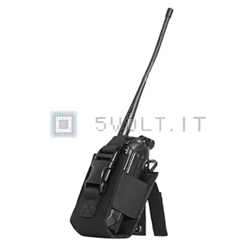 Taschino Nero Radio Walkie Talkie Borsa in Nylon Caccia