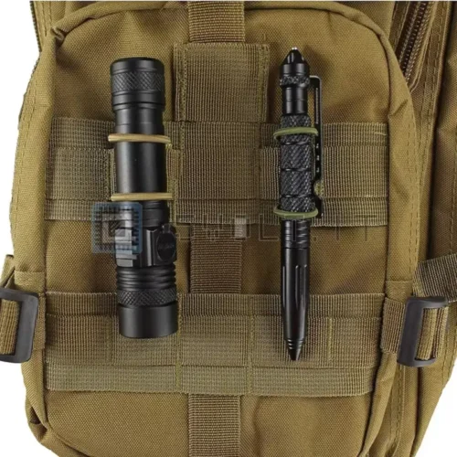Lotto 5pz Fibbia Rilegatura Antenna Molla Khaki Tattica