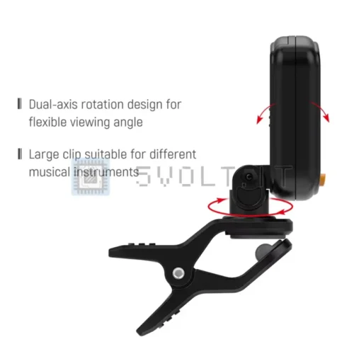 Accordatore per Chitarra AROMA AT-01A Girevole Clip