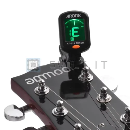 Accordatore per Chitarra AROMA AT-01A Girevole Clip
