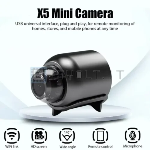Mini Camera WiFi X5 720P HD Rilevatore Suoni con Memoria
