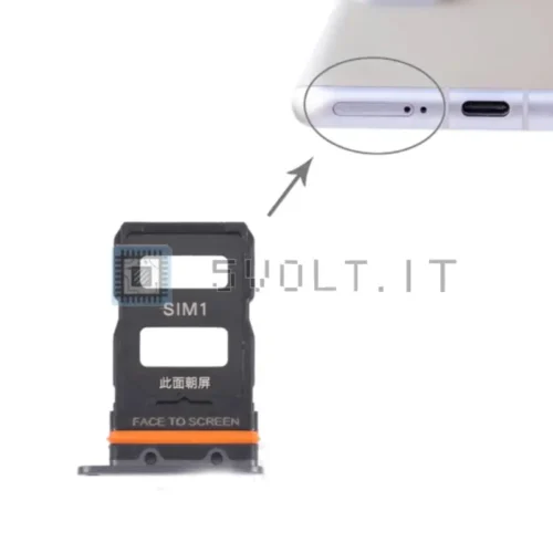 Slot SIM Card Tray Dual Nero per Xiaomi 12 / 12X / Pro