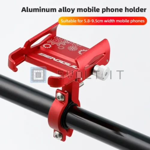 Supporto Telefono 360 in Alluminio MTB Nero Manubrio Moto