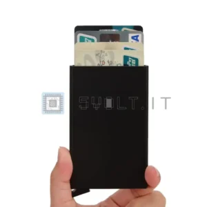 Anti-RFID Smart Wallet Porta Carte in Metallo Sottile Pop-Up
