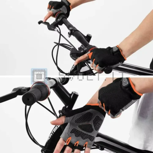Guanti da Ciclismo Bici Taglia L Sportivi Nero Arancione
