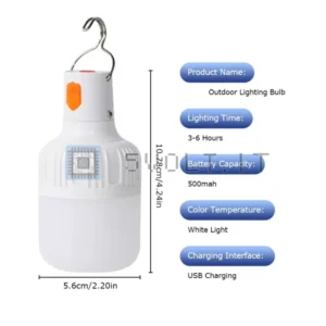 Lampada a LED Ricaricabile USB per Esterni Campeggio Pesca