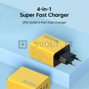 Caricabatterie Portatile da Parete 120W Type-C QC USB
