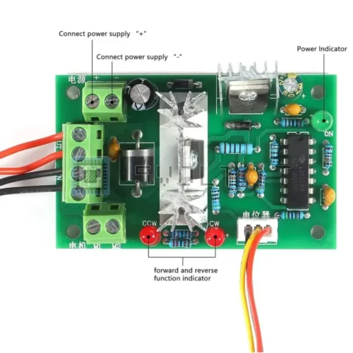 Regolatore PWM Velocità Motore CC 10-30V 120W Inversione