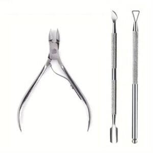 SET DA 3 PINZE TAGLIAUNGHIE LIMA UNGHIE SPINGI-CUTICOLE IN ACCIAIO INOSSIDABILE