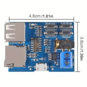 TF Card U Disk Play Modulo Lettore Decodificatore MP3 Amplificatore Micro USB 5V - immagine 3