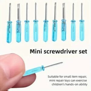 Set Di 10 Cacciaviti Mini Blu Strumento Riparazione A Croce Scanalata Da 2 Mm - immagine 2