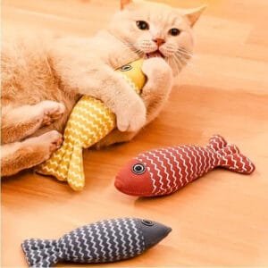 Giocattolo Interattivo Per Gatti Cuscini Di Peluche A Forma Di Pesce Realistici