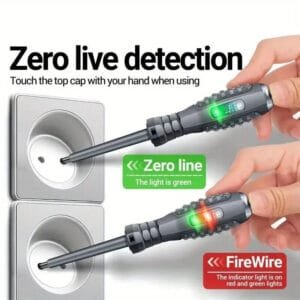 penna Misuratore 2-in-1 con Cacciavite con Punte a Taglio LED tester tensione - immagine 2