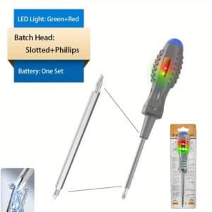 penna Misuratore 2-in-1 con Cacciavite con Punte a Taglio LED tester tensione - immagine 3