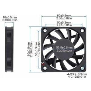 Ventola Di Raffreddamento 60x60x10mm DC 12V 2 pin Del Computer PC 6010 - immagine 3