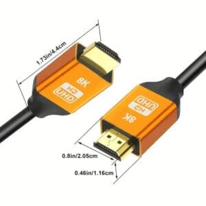 Cavo HDMI Ad Alta Velocità 8K HDMI 2.1 Acciaio Rivestito Di Rame 1 m TV UHD E PC - immagine 3