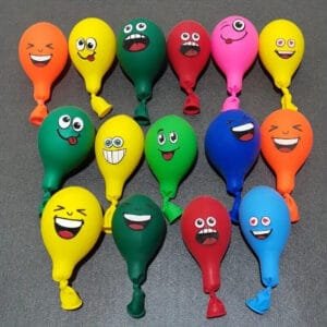 25 Pezzi Di Palloncini Colorati In Lattice Con Faccia Felice Adatto per feste