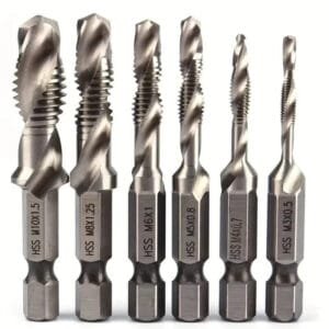 Set di 6 punte da trapano in titanio con Attacco esagonale da 1/4" M3-M10