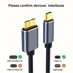 Cavo Adattatore USB 3.0/3.1 Type-C a Micro B ad 5Gbps per Dischi Rigidi Esterni - immagine 3