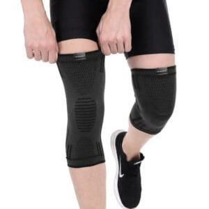 Fascia compressione supporto al ginocchio Tessuto traspirante in Nylon