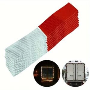10-Pack Nastro riflettente di sicurezza rosso e bianco adesivi riflettenti auto
