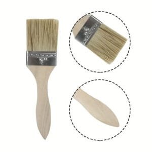 Set di 2 pennelli con manico in legno piatti pennello pittura sottile multiuso
