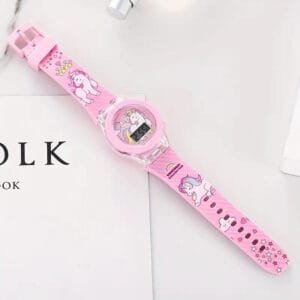 Orologio Digitale Luminoso Con Unicorno ragazza rosa Silicone Luminoso