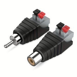 Coppia Cavo per Altoparlante Adattatore RCA Spina Pressione